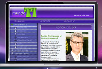 Portal Mundo TI - Editorial FASS de México. Desarrollado en HTML, CSS y Javascript.