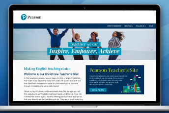 Sitio web Pearson Teachers Argentina. Desarrollado en HTML 5, CSS y Javascript.